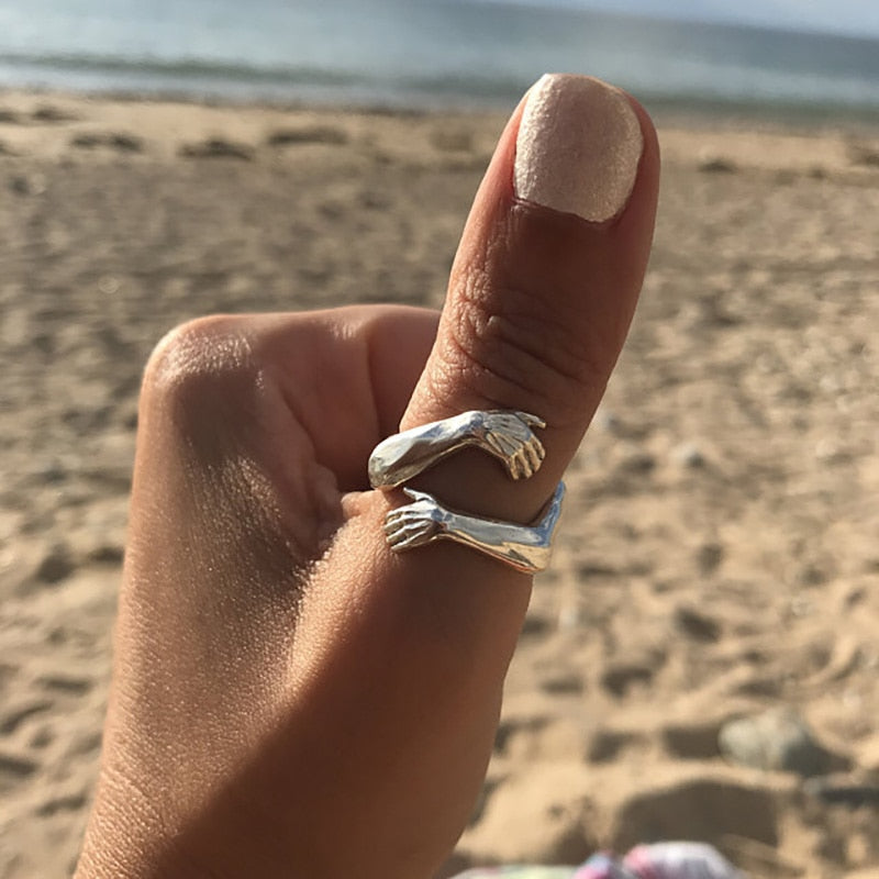 Silver-Tone "Hug" Ring