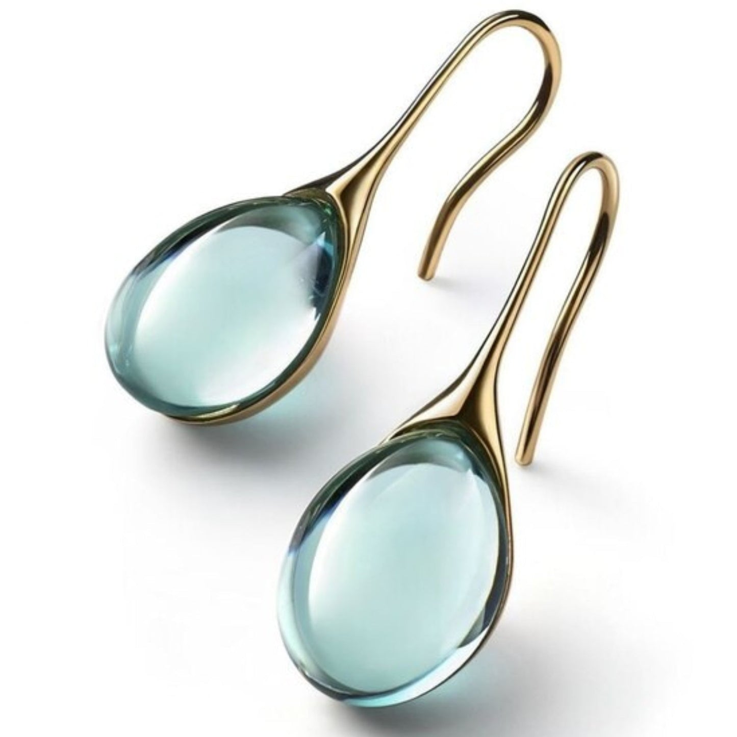 Gold-Tone and Silver glass stone Drop Earrings