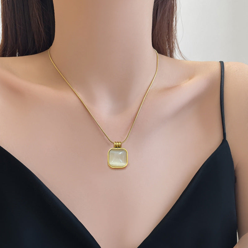 Rousseau Gold-Tone opal-style Necklace