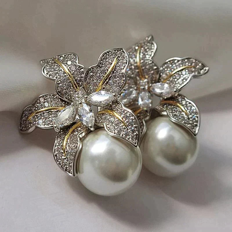 Elegant bead-style Flower Earrings