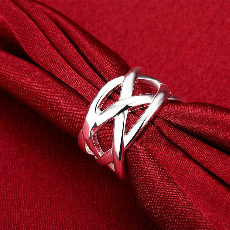 Silver-Tone braided design ring