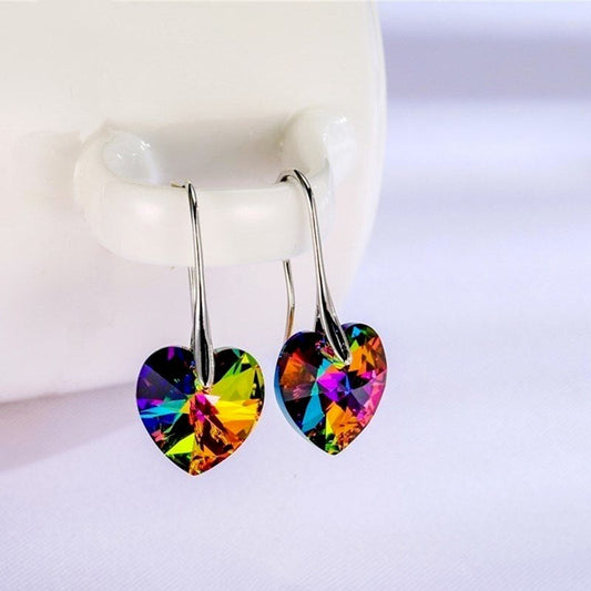 Silver-Tone heart-shaped earrings