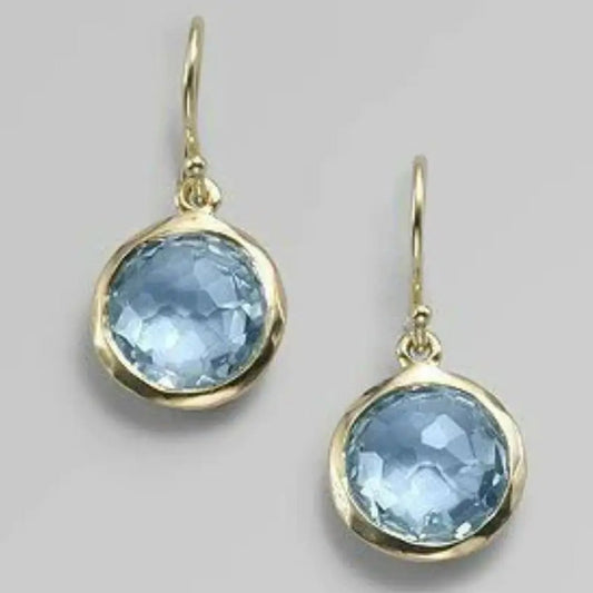 Vintage Light blue glass stone Earrings