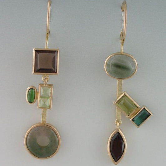 Vintage Forest glass stone Earrings