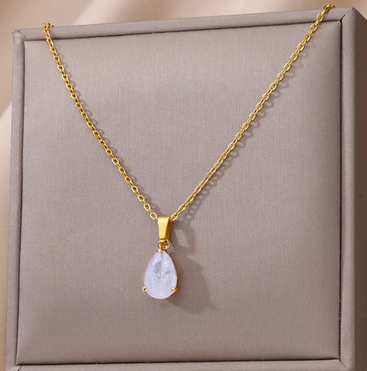 Gold-Plated Necklace with glass stone Zodiac Stone