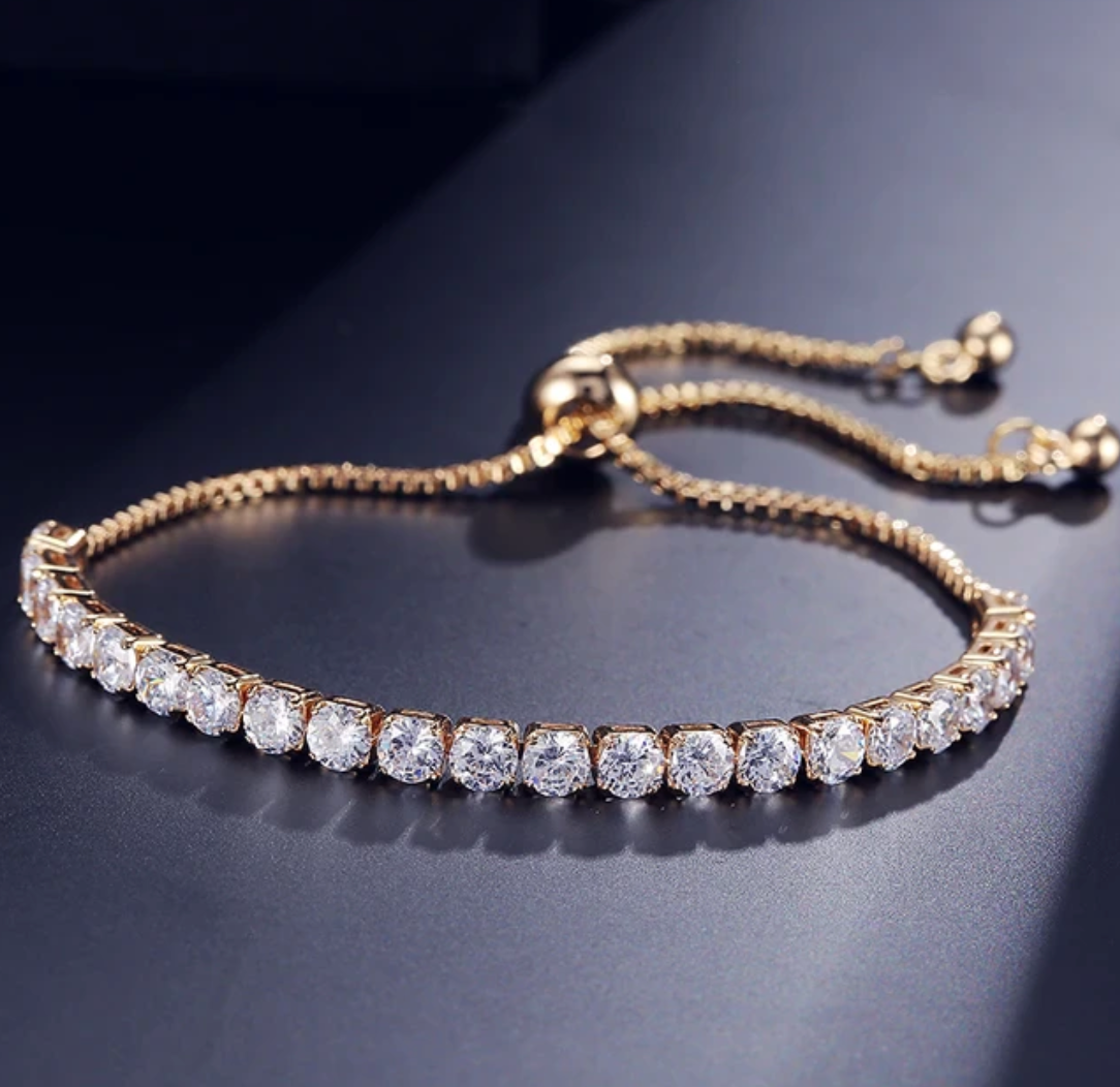 Gold-Tone Bracelet with glass stone Accents