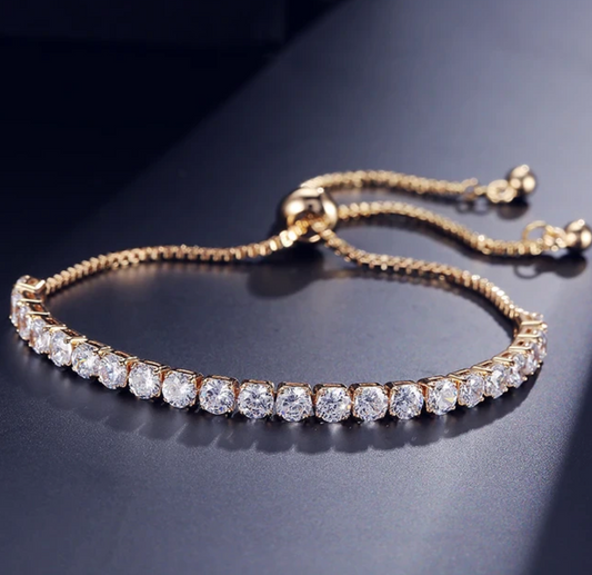 Gold-Tone Bracelet with glass stone Accents