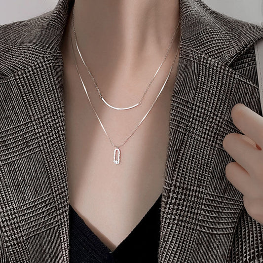 Gia layered glass stone necklace