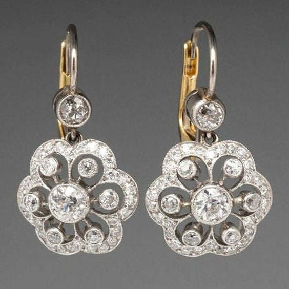 Vintage glass stone Mandala Earrings
