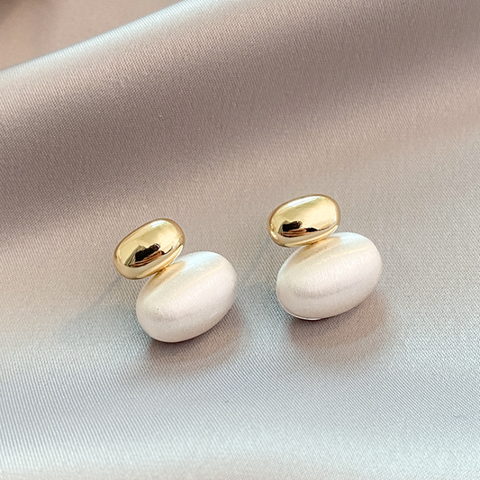 Gold-Tone Oval bead-style Earrings