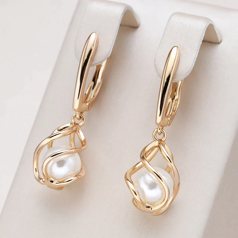 Elegant Gold-Tone bead-style Earrings