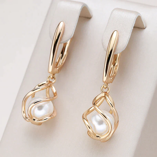 Elegant Gold-Tone bead-style Earrings