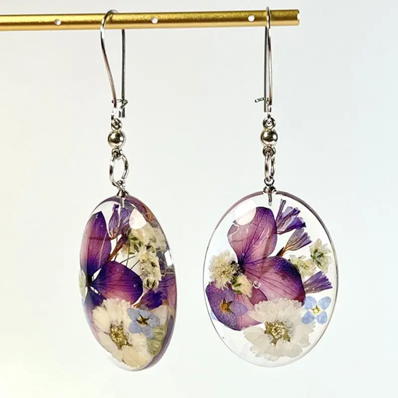 Vintage glass stone Flower Earrings