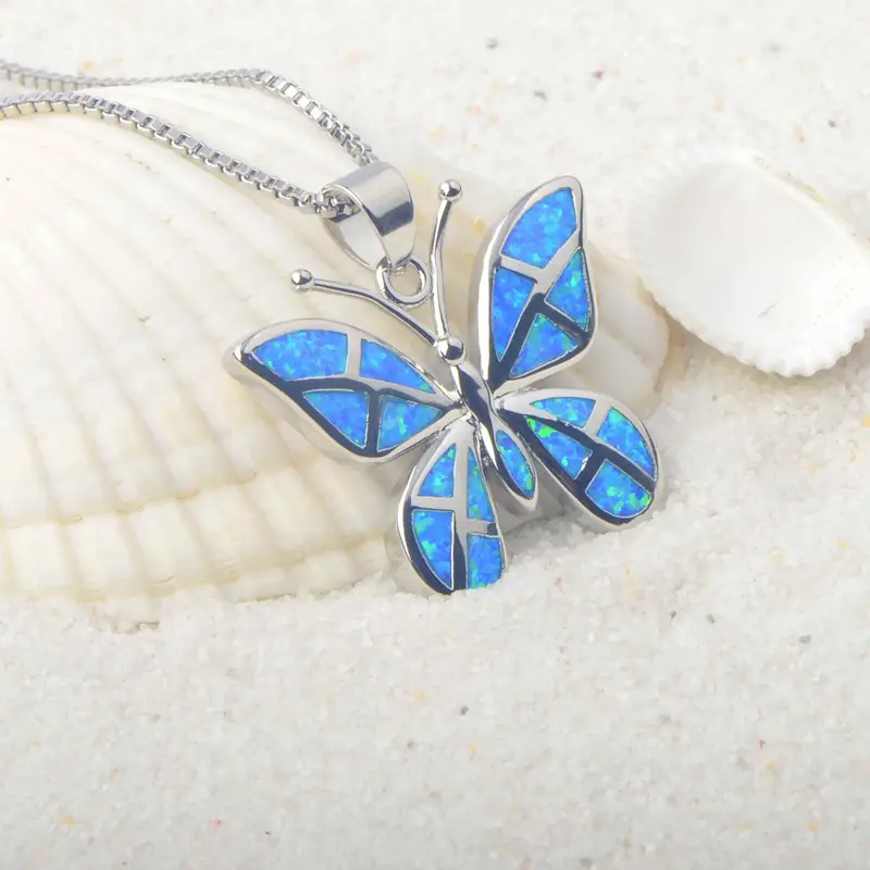 opal-style butterfly necklace