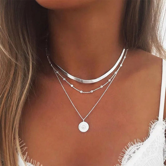 Triple Silver-Tone necklace