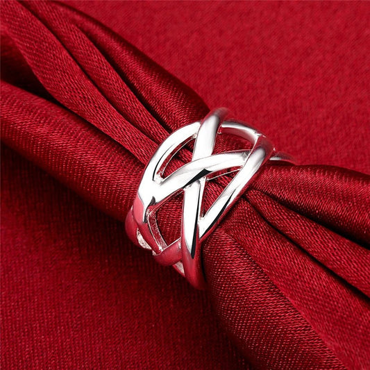 Silver-Tone braided design ring